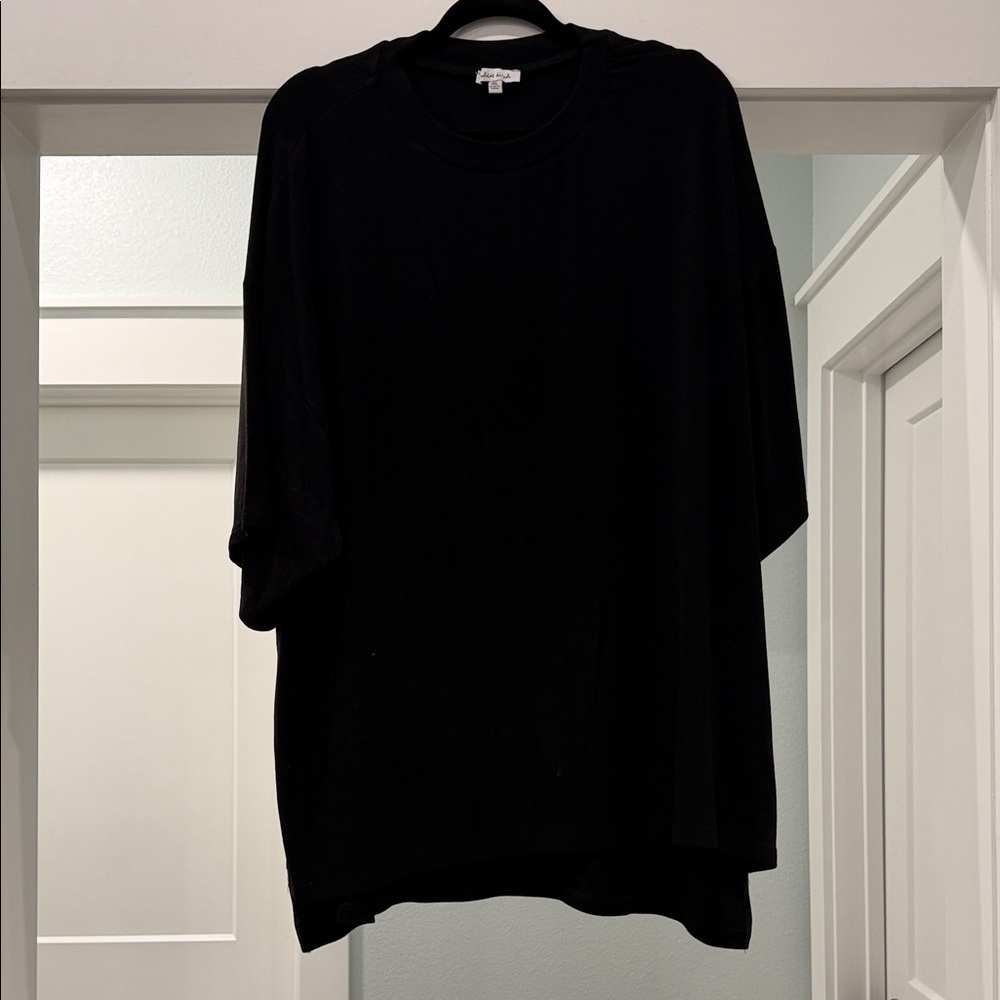 white birch Black Crewneck Short-Sleeve Tee